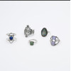 R-1443 5pcs/set 2 Colors Bohemian Vintage Gold Silver Plated Crystal Rhinestone Finger Midi Knuckle Ring For Women Rings Jewelry