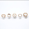 R-1443 5pcs/set 2 Colors Bohemian Vintage Gold Silver Plated Crystal Rhinestone Finger Midi Knuckle Ring For Women Rings Jewelry