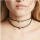 N-6804 New Fashion Black leather Chain Gold Plated Alloy Pearl Choker Necklace Collar Clavicle Chain