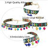 N-6808 Handmade Bohemia Choker Necklace Woven Plush Ball Pendant Ethnic Collar Choker Necklace For Women