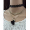 N-6809 3Pcs /Set Black Pink Thread Tassel Pendant Necklaces For Women Boho Fashion Lace Choker Necklace Jewelry