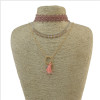 N-6809 3Pcs /Set Black Pink Thread Tassel Pendant Necklaces For Women Boho Fashion Lace Choker Necklace Jewelry