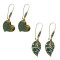 E-4099 Fashion Vintage 2 Style Bronze Turquoise Beads Heart Leaves Drop Dangle pendant Women Charm Earring