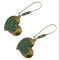 E-4099 Fashion Vintage 2 Style Bronze Turquoise Beads Heart Leaves Drop Dangle pendant Women Charm Earring