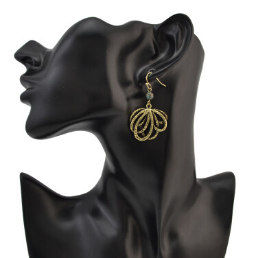 E-4103 Bohemian Vintage Gold Silver Plated Long Drop Earring Women Party Flower Earrings Fashion Jewelry