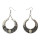 E-4107 4Color Antique Silver Plated Big Circle Round Gemstones Dangle Drop Earrings For Women