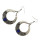 E-4107 4Color Antique Silver Plated Big Circle Round Gemstones Dangle Drop Earrings For Women