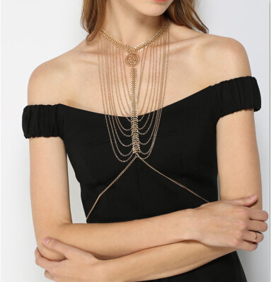 N-6814 2 Colors Gold&Silver Plated Necklace Statement Hollow Body Chain Beach Jewelry Accessories