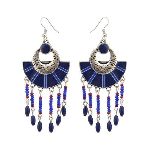 E-4106 4 Colors Boho Vintage Gypsy Pendant Dangle Bead Earrings for Women Jewelry