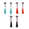 E-4111 Bohemia Black Gun Plated Crystal Drop Earrings For Women Fashion Thread Long Tassel Earring Party Jewelry
