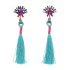 E-4111 Bohemia Black Gun Plated Crystal Drop Earrings For Women Fashion Thread Long Tassel Earring Party Jewelry