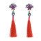 E-4111 Bohemia Black Gun Plated Crystal Drop Earrings For Women Fashion Thread Long Tassel Earring Party Jewelry