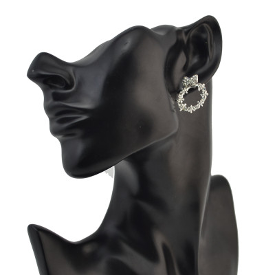 E-4109 New arrival Crystal Hollow Round Shape Dangle Stud Earrings for Women Jewelry