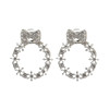 E-4109 New arrival Crystal Hollow Round Shape Dangle Stud Earrings for Women Jewelry