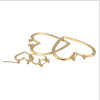 E-4110 2 color Fashion Gold Plated Heart Shaped Chain Dangle Long Earrings for Women Jewelry