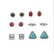 E-4119 3 Style 6PCS/Set Natural Stone Stud Vintage Alloy Stud Ear For Charm Women Jewelry