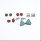 E-4119 3 Style 6PCS/Set Natural Stone Stud Vintage Alloy Stud Ear For Charm Women Jewelry