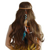 F-0407 Handmade Ethnic Tribal Gypsy Rope Wood Beads Feather Hairband Hair Clip For Women Jewelry