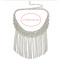 N-6817 New Fashion Women Silver Plated Clear Crystal Statement Necklace Long Tassel Beads Necklaces Boho Jewelry