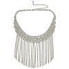 N-6817 New Fashion Women Silver Plated Clear Crystal Statement Necklace Long Tassel Beads Necklaces Boho Jewelry