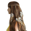 F-0408 New Fashion Handmade Ethnic Tribal Gypsy Rope Wood Beads Feather Hairband Hair Clip Women Jewelry