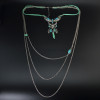 N-6826 Fashion Bohemia Long Multiple layers Turquoise Tassel Charm Necklace for Women