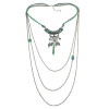 N-6826 Fashion Bohemia Long Multiple layers Turquoise Tassel Charm Necklace for Women