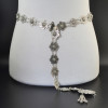 N-6834 Tribal Jewelry Gypsy Boho Silver Plated Alloy Carved Flower Belly Chains Women Dance Waist Chain Summer Beach Jewelry