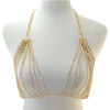 N-6840 Fashion Bohemian Gold plated Crysatl Body Chain Sexy Bra for Women Jewelry