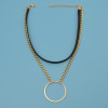 N-6844 Fashion Gold Silver plated Bohemian Leather  Choker Collar Chain Necklace for Women Jewelry