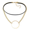 N-6844 Fashion Gold Silver plated Bohemian Leather  Choker Collar Chain Necklace for Women Jewelry