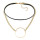 N-6844 Fashion Gold Silver plated Bohemian Leather  Choker Collar Chain Necklace for Women Jewelry