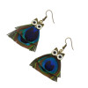 E-4115 New Fashion Owl Feather Drop Earrings Bronze Plated Tassel Party Earring Women Jeelry Gift