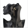 E-4116 New Fashion Shiny Gold Alloy Diamante Crystal Drop Dangle Pendant Ear Charm Women Earring Jewelry