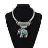 N-6849 New Arrival Silver Plated Elephant Pendant Choker Necklace  For Women