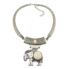 N-6849 New Arrival Silver Plated Elephant Pendant Choker Necklace  For Women
