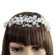 F-0413 Bridal Wedding Hair Accessories Gold Silver Crystal Pearl Handmade Headpiece Women Headbands Jewelry