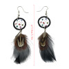 E-4121 Vintage Antique Silve Plated  Fashion Long Tassel Feather  Drop Dangle Hook  Charm Colorful Bead Earrings For Women Jewelry