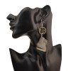 E-4121 Vintage Antique Silve Plated  Fashion Long Tassel Feather  Drop Dangle Hook  Charm Colorful Bead Earrings For Women Jewelry