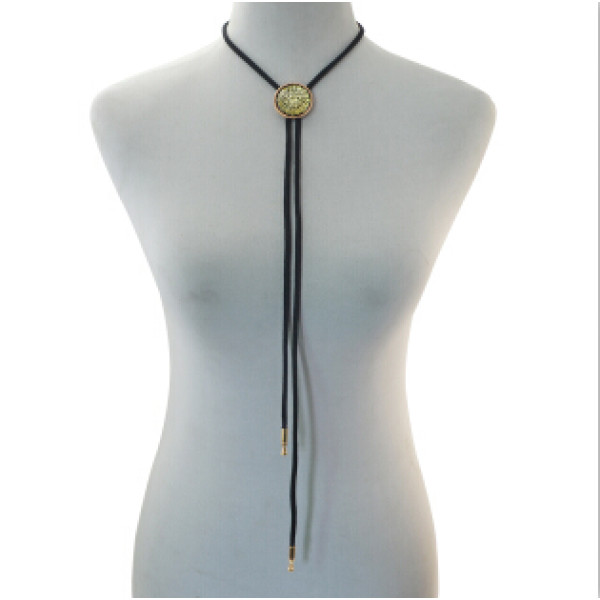 N-6854 New 2 Style Gold Diamante Pendant Long BOLO TIE Necklace for Women British Style Multi Rope Chain