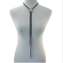 N-6854 New 2 Style Gold Diamante Pendant Long BOLO TIE Necklace for Women British Style Multi Rope Chain