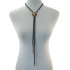 N-6854 New 2 Style Gold Diamante Pendant Long BOLO TIE Necklace for Women British Style Multi Rope Chain