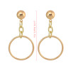 E-4129 New Fashion Gold Silver Color Circle Round Drop Earrings Big Heart Shape Statement Earring Party Jewelry