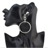E-4129 New Fashion Gold Silver Color Circle Round Drop Earrings Big Heart Shape Statement Earring Party Jewelry