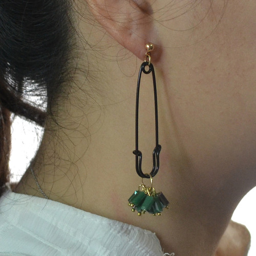 E-4132 Fashion Korea Style Enamel Pin Tassel Charm Dangle Earring for Women Jewelry