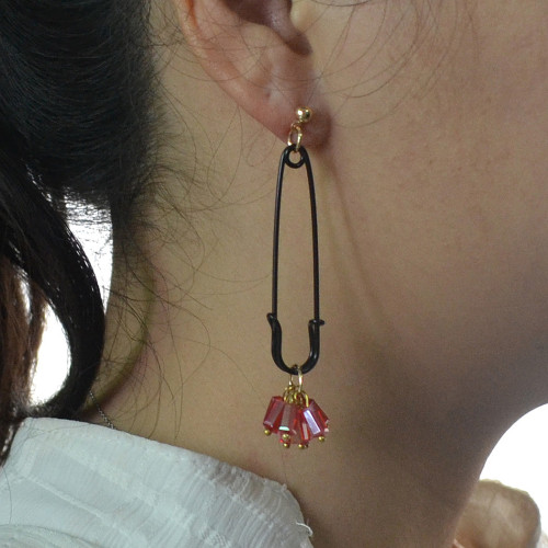 E-4132 Fashion Korea Style Enamel Pin Tassel Charm Dangle Earring for Women Jewelry