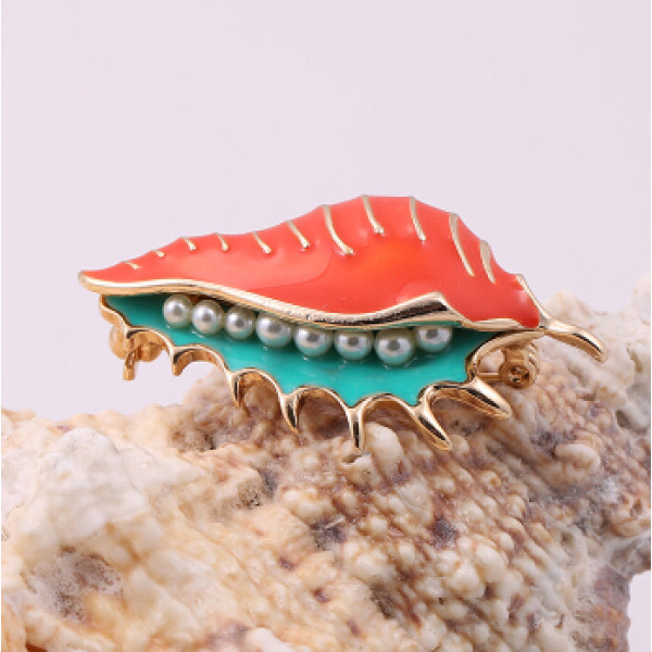 P-0375 2 Style Fashion Retro Gold Plated Birds Brooch Pins Pearl Shell Brooches Match All Clothing for Man Women