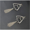 E-4125 New Fashion Silver Alloy Tassel Drop Pendant Round Triangle Ear For Women Jewelry Earring