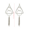 E-4125 New Fashion Silver Alloy Tassel Drop Pendant Round Triangle Ear For Women Jewelry Earring
