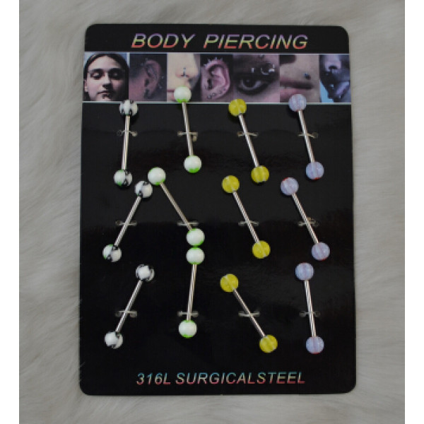 I-0053 12PCS Wholesale Nipple Tongue Barbells Ear Pricing Jewelry